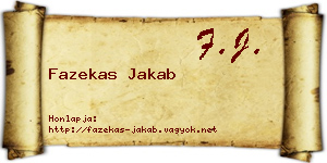 Fazekas Jakab névjegykártya